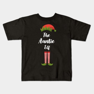 Matching Family Christmas Group Elf Gift - The Auntie Elf - Funny Pajama Christmas Holiday Kids T-Shirt